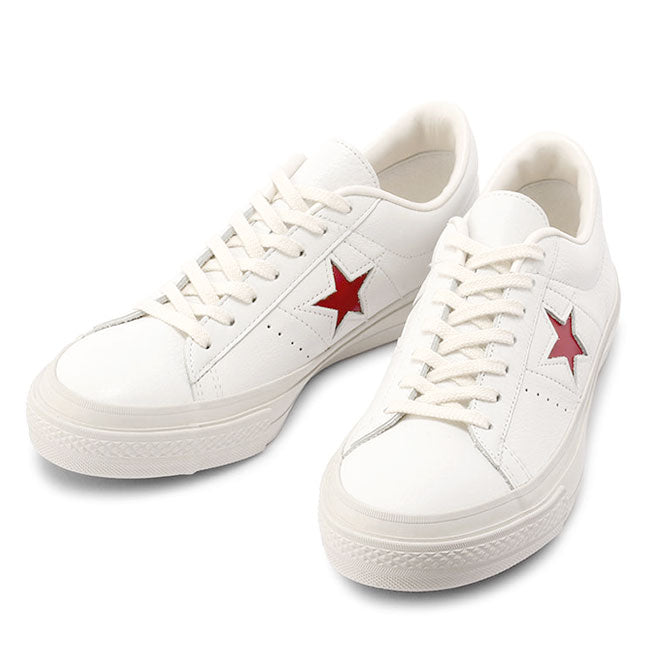 CONVERSE コンバース 日本製 ワンスター J エンボスレザー スニーカー ONE STAR J EB LEATHER 白赤 シューズ メンズ レディース