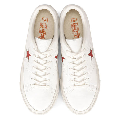 CONVERSE コンバース 日本製 ワンスター J エンボスレザー スニーカー ONE STAR J EB LEATHER 白赤 シューズ メンズ レディース