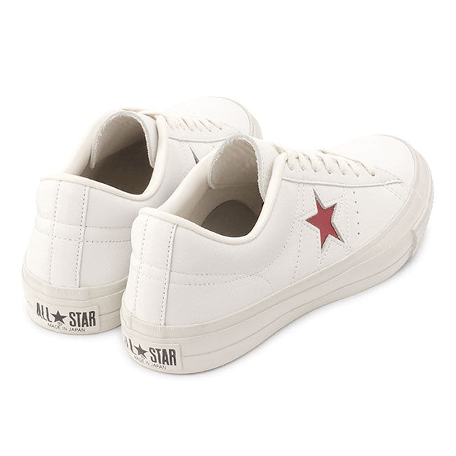 CONVERSE コンバース 日本製 ワンスター J エンボスレザー スニーカー ONE STAR J EB LEATHER 白赤 シューズ メンズ レディース