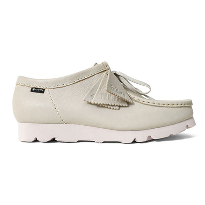 CLARKS クラークス Wallabee GTX ワラビー ゴアテックス レザー モカシンシューズ 26185541 白 レザースニーカー メンズ