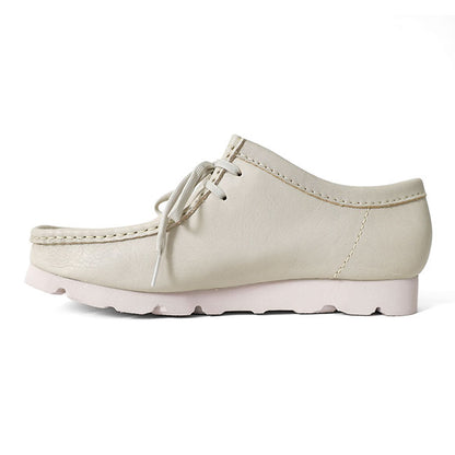 CLARKS クラークス Wallabee GTX ワラビー ゴアテックス レザー モカシンシューズ 26185541 白 レザースニーカー メンズ