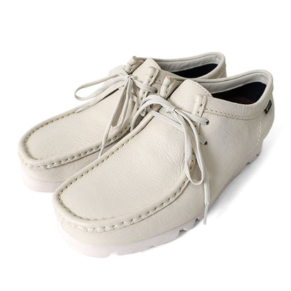 CLARKS クラークス Wallabee GTX ワラビー ゴアテックス レザー モカシンシューズ 26185541 白 レザースニーカー メンズ