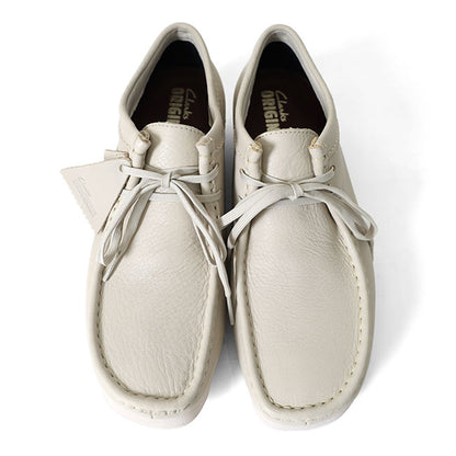 CLARKS クラークス Wallabee GTX ワラビー ゴアテックス レザー モカシンシューズ 26185541 白 レザースニーカー メンズ