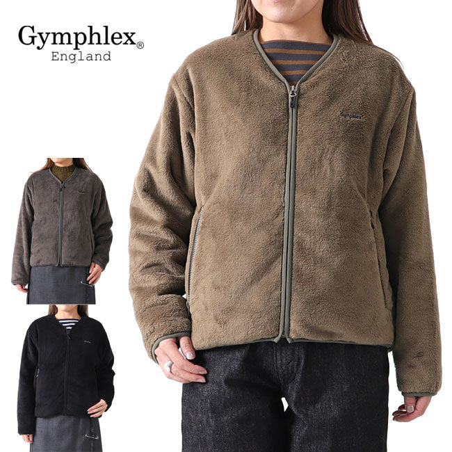 GYMPHLEX ジムフレックス ジップアップ ノーカラー フリースジャケット J-1447 レディース