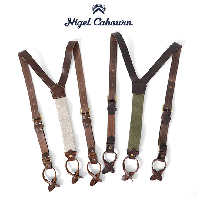 Nigel Cabourn ナイジェルケーボン クロムエクセルレザー サスペンダー 64002 ベルト
